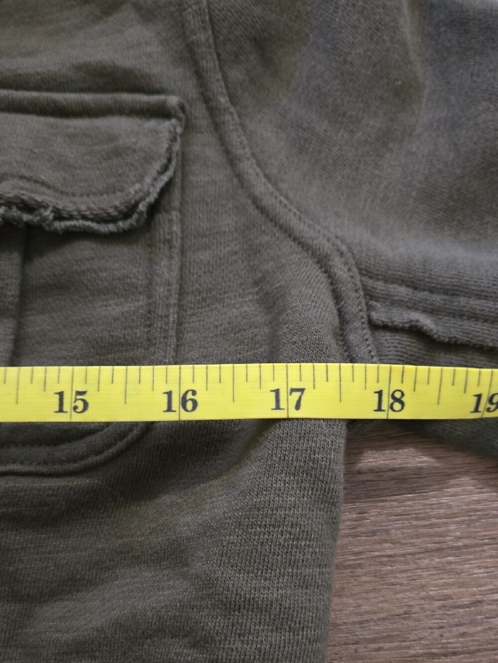 LRL Olive Green French Terry Cargo Utility Fall Jacket Buttons S Military Style - Picture 9 of 10